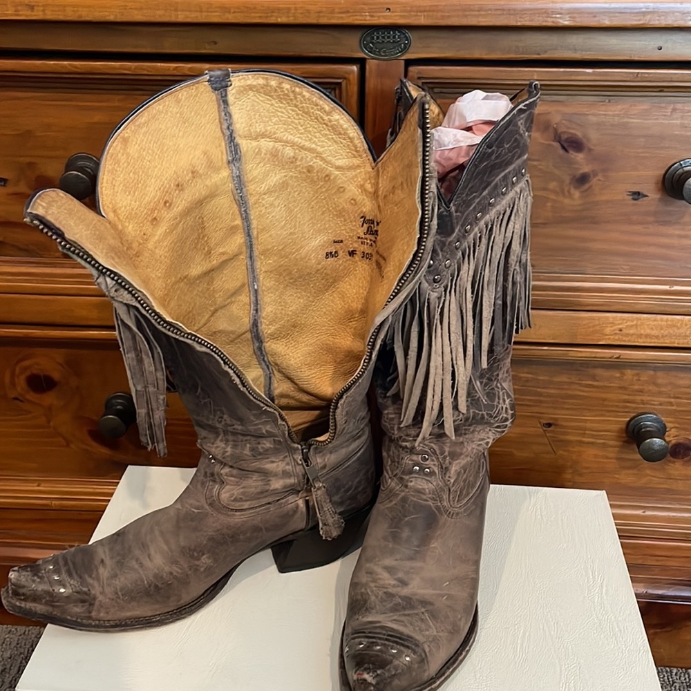Tony Lama zip fringe boots! - Picture 7 of 8